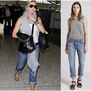 Current Elliott The Boyfriend Jeans Super Loved 25 Cropped Relaxed Preppy USA
